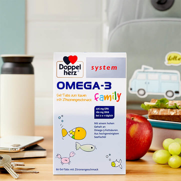 Omega-3 family Produkt aus der Produktlinie Doppelherz system